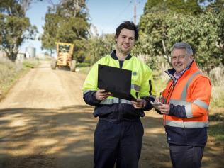 SKILLS - Yankalilla Council Trainee Jake Harris with Council CEO Andy Baker