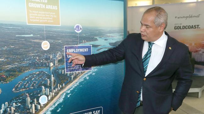 Mayor Tom Tate announces proposed changes to the City Plan. Picture: Mike Batterham