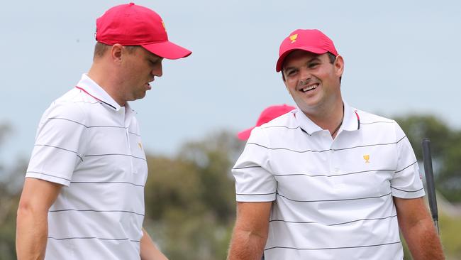 Patrick Reed and Justin Thomas ahead of the Presidents Cup. Picture: Michael Klein