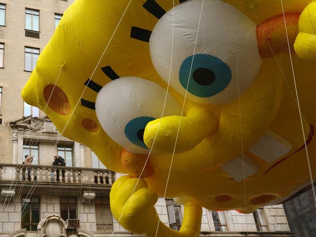 The SpongeBob SquarePants balloon is seen during the 2024 Macy's Thanksgiving Day Parade. Picture: Getty Images