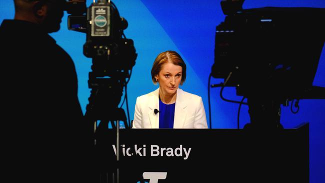 Telstra CEO Viki Brady delivers her third set of financial results. Picture: Luis Ascui