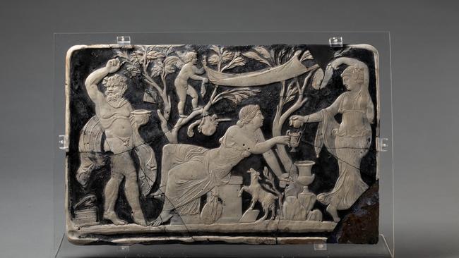 A plaque featuring the ancient myth of Ariadne and Bacchus. Picture: George Serras/National Museum of Australia.