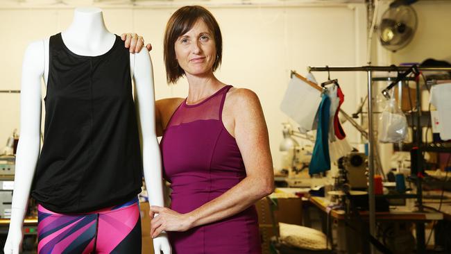 Debbie Lawson has created her own activewear label Dharma Bums based in the Northern Beaches. For #beachlife. Picture: Braden Fastier