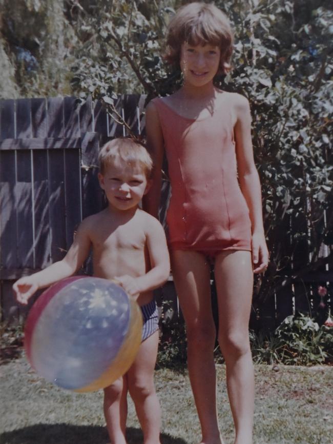 Frank Schmidt with his big sister Suzie, who took care of him after their mother died.. Picture: Keryn Stevens