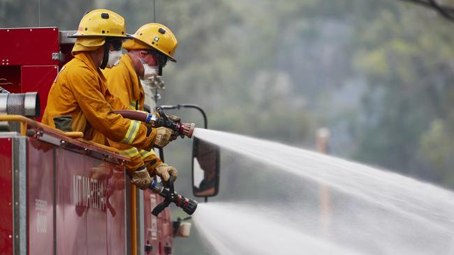 CFA crews at a fire in New South Wales last month. Picture: Getty Images