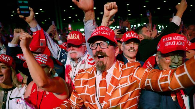 Supporters react as Donald Trump is elected president. Picture: Chip Somodevilla/Getty Images/AFP