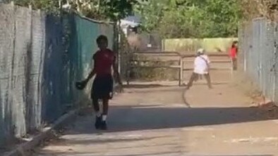 Footage of children hurling abuse at a Karama man has gone viral on social media. Picture: Supplied/Facebook