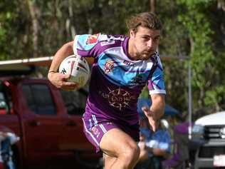 FULL SPEED: Tyrone Gilgevic races up for Burnett Heads in the Northern Districts game at South Kolan. Picture: Paul Donaldson BUN140517NDRL9