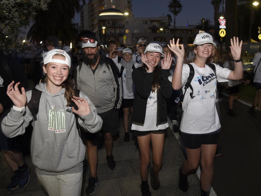 They walked 50km from Station Pier to Frankston. Picture: Andrew Henshaw