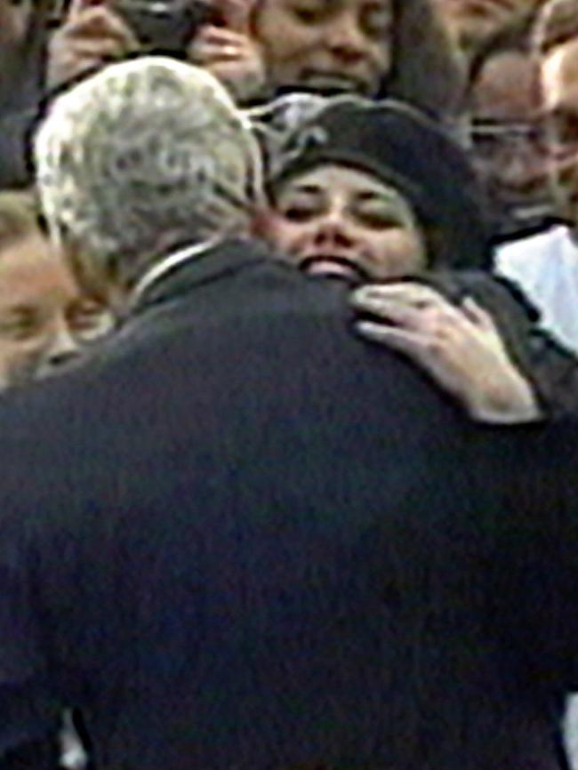 President Bill Clinton hugs then White House intern Monica Lewinsky in 1996.