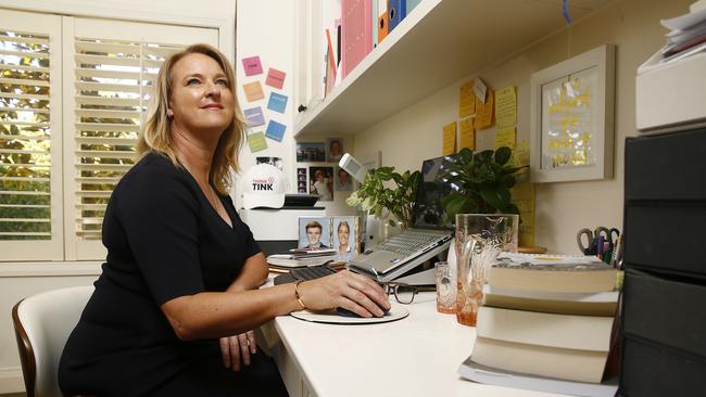 Working in her home office. Picture: John Appleyard