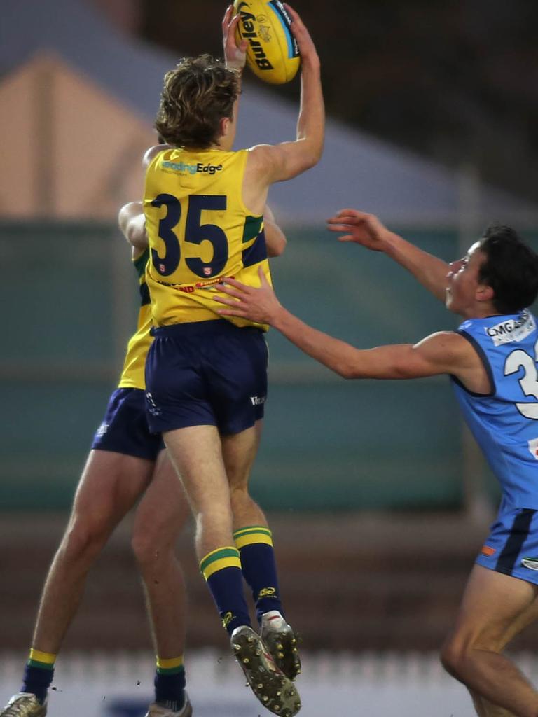 Eagle Jack Cook marks strongly in the SANFL under-16s game against Sturt in Round 16. Picture: Dean Martin