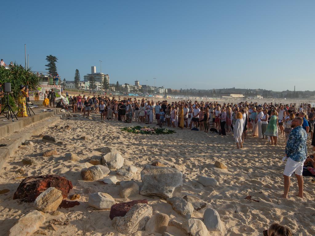 Annalise Braakensiek Memorial held at Bondi Beach this morning. Wednesday January 16 Image Picture: Monique Harmer