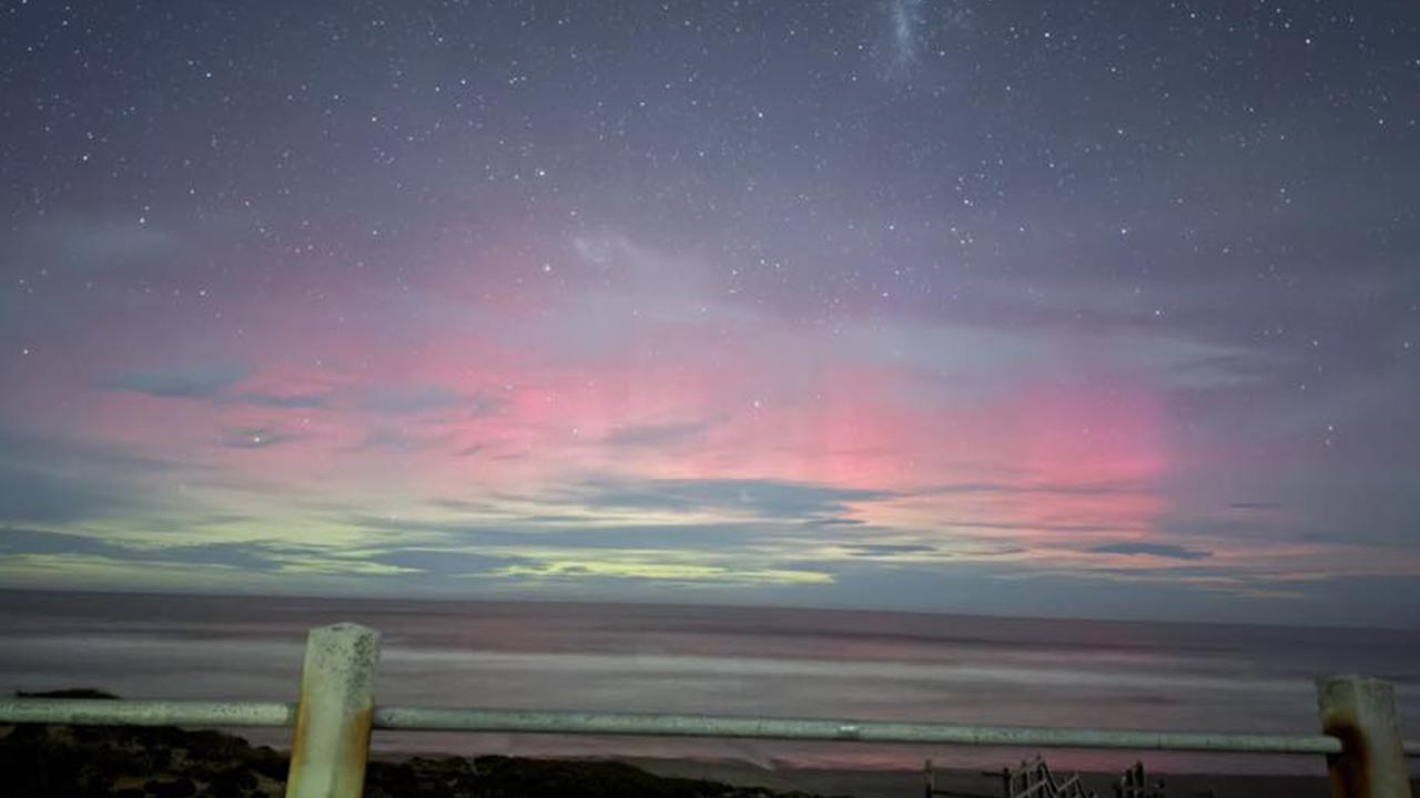 Aurora australis at Middleton. Picture: Graham Wilkins/aurora australis Facebook page