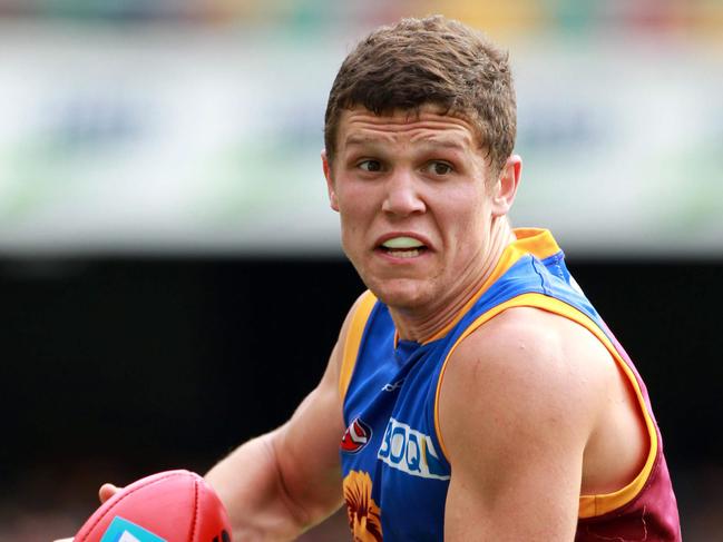 SPORT. BCM. 3/7/11. Sam Sheldon of the LIons during the AFL match between the Brisbane Lions and the Port Adelaide Power played at the Gabba. Pic Darren England.