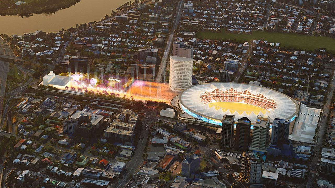 An artist’s impression of the proposed Gabba redevelopment for the 2032 Olympic Games,