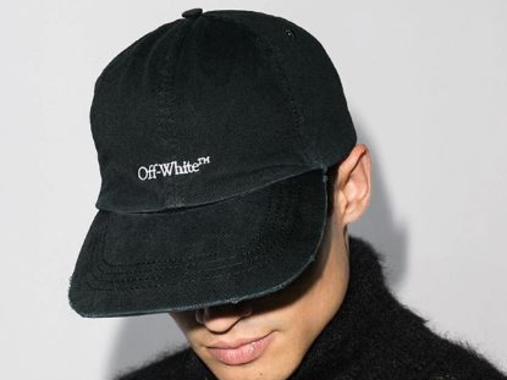 The ultimate street style splurge for him, an Off-White cap. Picture: Off-White