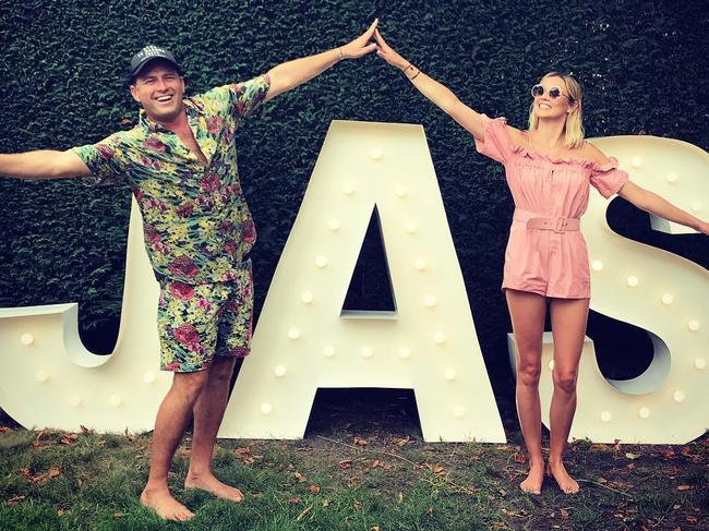 Jasmine Yarbrough posted a photo of her and boyfriend Karl Stefanovic celebrating her 34th birthday. Picture: Instagram