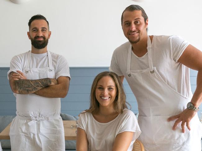 Osteria Coogee chef/owner Regan Porteous (far right) with Head Chef Stefano Gagliardi and General Manager Carolina Angelucci