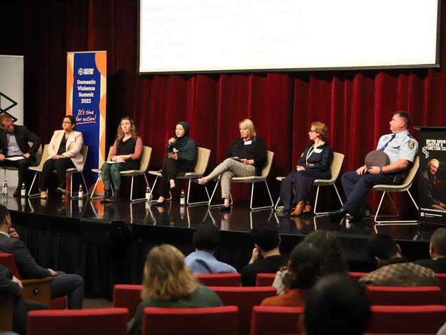 The panel of domestic violence leaders at the 2023 domestic violence summit hosted by Canterbury-Bankstown council.