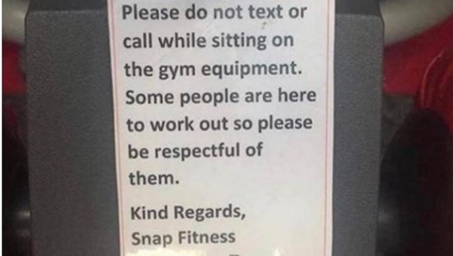 The sign from Snap Fitness Mt Gravatt went viral after being posted by the Gym Memes Facebook page.