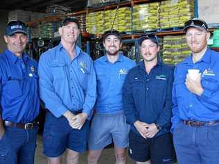 Dalby Rural Supplies hosted the 2018 White Ribbon Breakfast. Pictured: Mark Noller, Darren Hoskin, Andrew Turner, Sam Rockliff and Greg Hartwig. Picture: Shannon Hardy