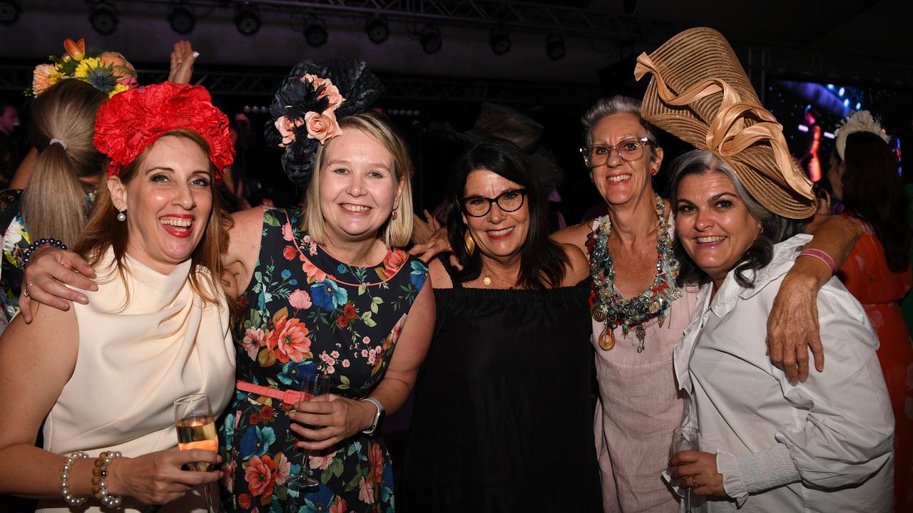 Friends dancing at Darwin Ladies Day. Picture: (A)manda Parkinson