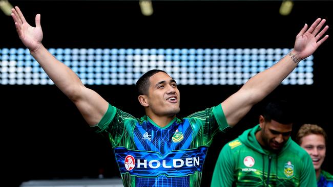 Sione Mata'utia exits the players' tunnel during an Australian Kangaroos training session at Westpac Stadium on November 14, 2014. Picture: Hagen Hopkins/Getty Images