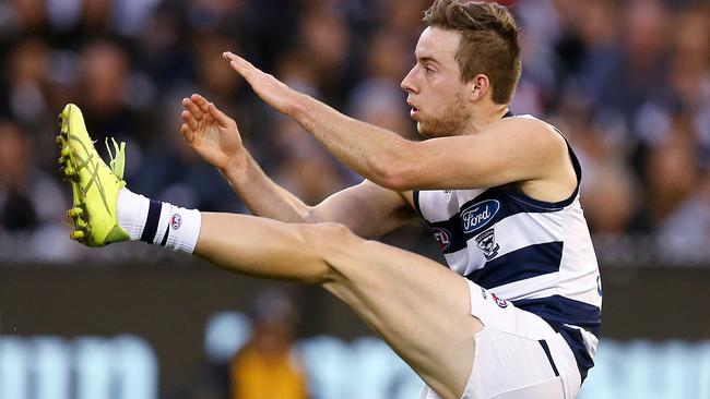 Geelong’s Jordan Cunico kicks at goal. Picture: Michael Klein