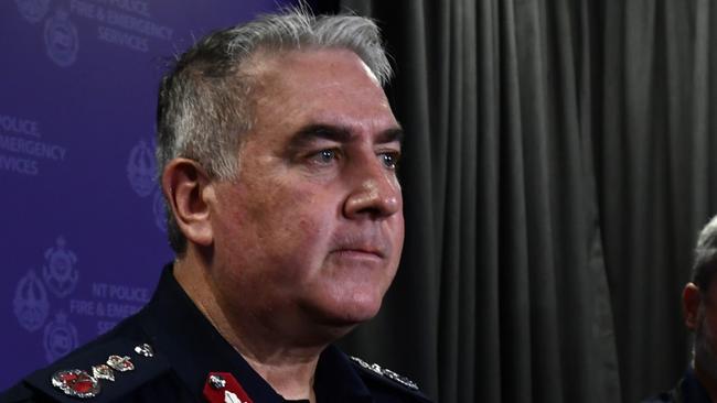 NT Police Commissioner Michael Murphy and Detective Senior Sergeant Brendan Lindner confirm four children are suspected to have been killed in the Pine Creek fatal crash from Friday September 29.