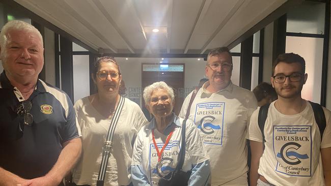 Members of the Residents for Demerger of Canterbury Bankstown group gathered in the gallery on Tuesday night.