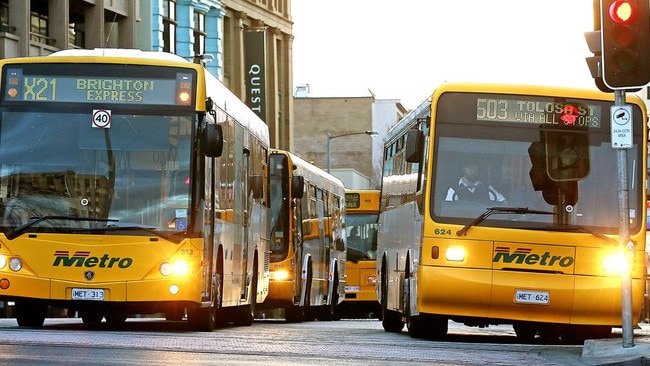 Bus traffic in Elizabeth Street in Hobart. Picture: SAM ROSEWARN