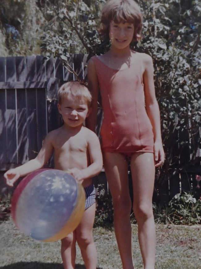 Frank Schmidt with his big sister Suzie, who took care of him after their mother died. Picture: Keryn Stevens