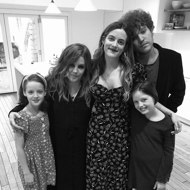 Lisa Marie Presley with her three daughters and son Benjamin Keough. Picture: lisamariepresley/Instagram