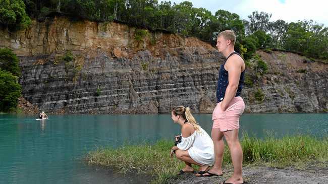 WARY: Yannick van Steen and Cheyenne can de Ruit check out the Bexhill Quarry. Picture: Marc Stapelberg