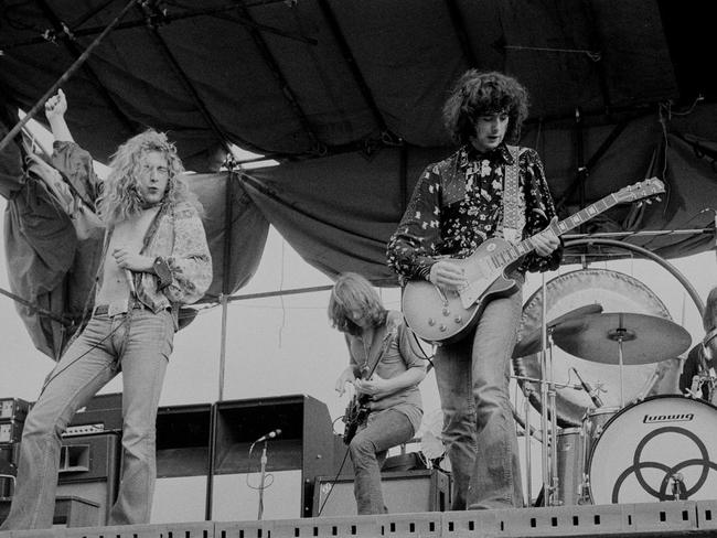 Led Zeppelin at their 1972 concert at the Sydney Showground. Picture: Philip Morris