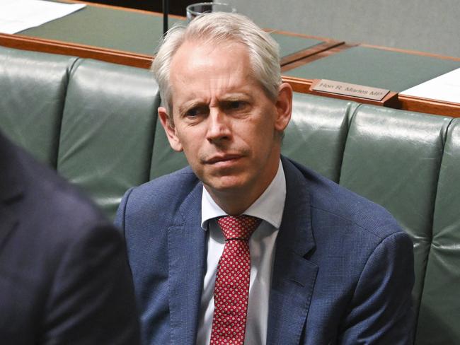 CANBERRA, AUSTRALIA, NewsWire Photos. NOVEMBER 16, 2023: Andrew Giles, Minister for Immigration, Citizenship, Migrant Services and Multicultural Affairs introduces the Migration Amendment (Bridging Visa Conditions) Bill 2023 to the House of Representatives at Parliament House in Canberra. Picture: NCA NewsWire / Martin Ollman