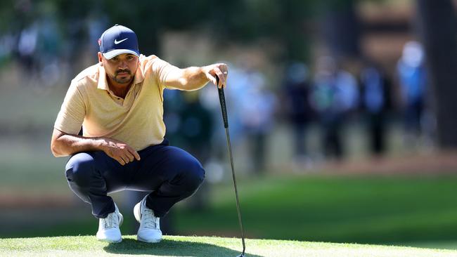 Jason Day’s Masters hopes blew up with an ugly double-bogey. Picture: AFP