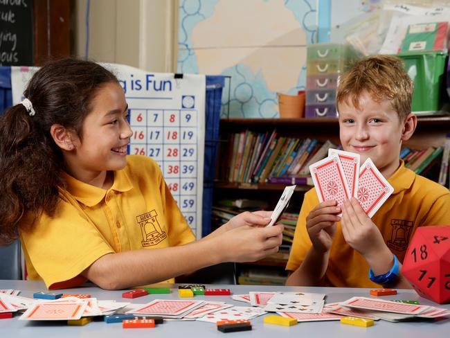 Glebe Public School year 4 students Liana Ridzal and Jake Granger. Picture: Jonathan Ng
