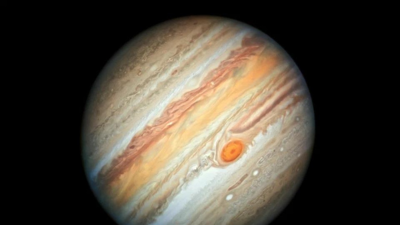 This new photo of Jupiter was taken by the Hubble Space Telescope. Picture: NASA