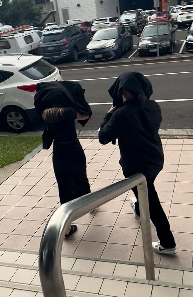 Thomas Craig Hatch and Harper McCaffrey-Randall leaving the Maroochydore Courthouse