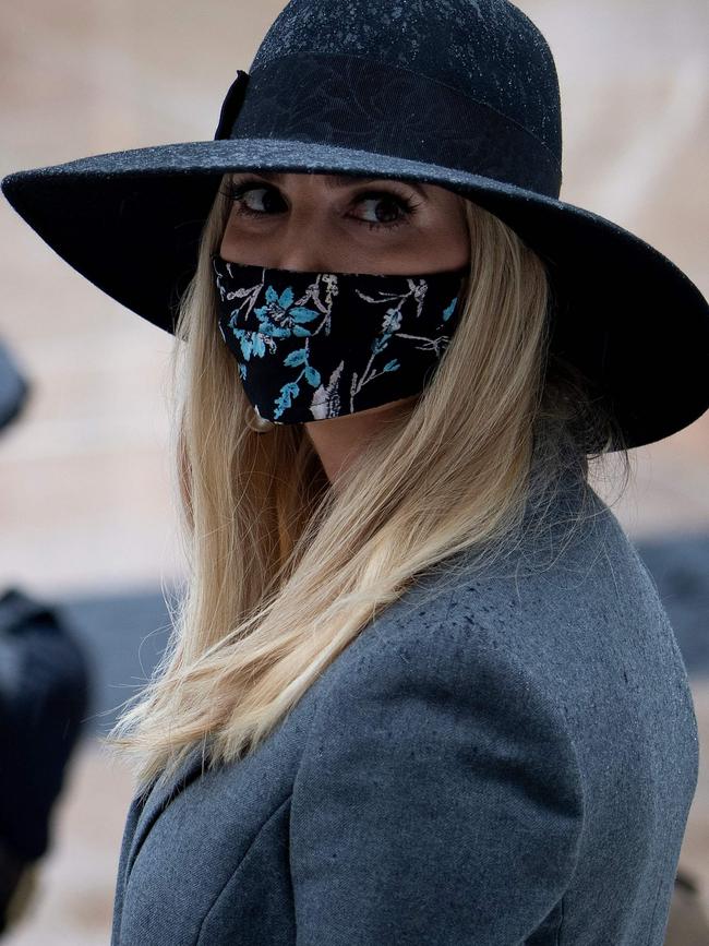 But in a surprise move Ivanka Trump wore a face covering for the event. Picture: Brendan Smialowski/AFP