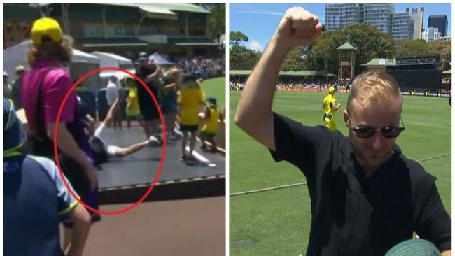 A man has pulled off one of the best crowd catches ever.