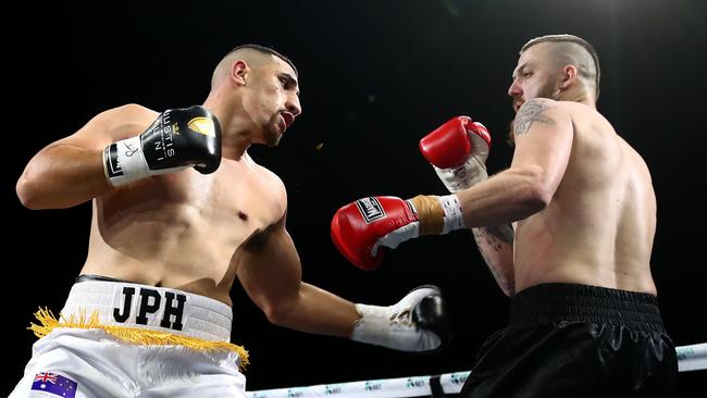 Justis Huni dominated Jack Morris from the opening bell. Picture: Chris Hyde/Getty Images