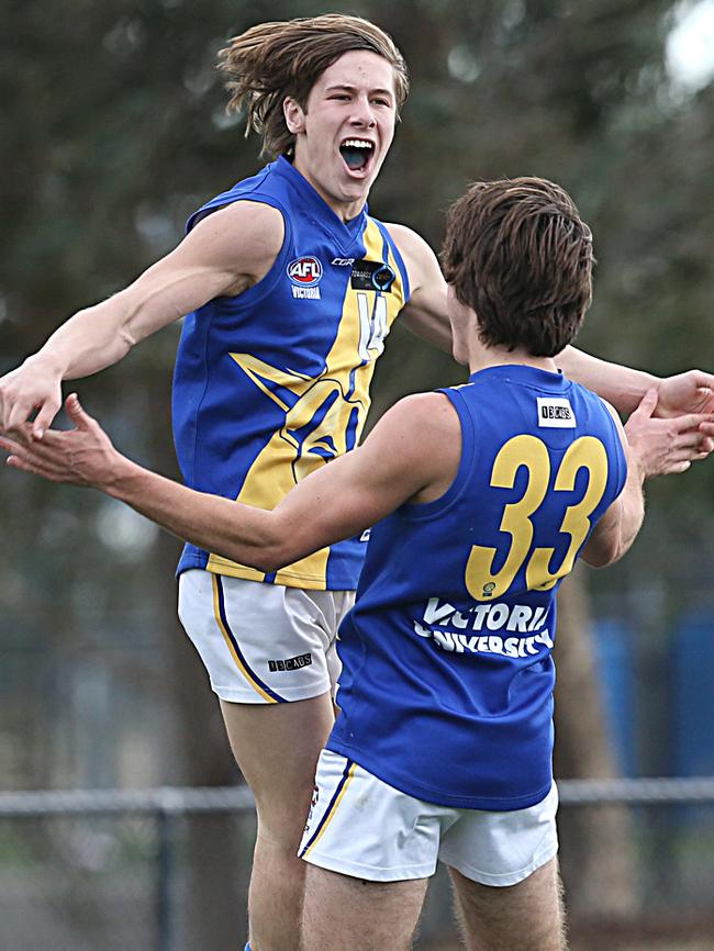 Lachlan Fogarty celebrates a goal. Picture: Ian Currie