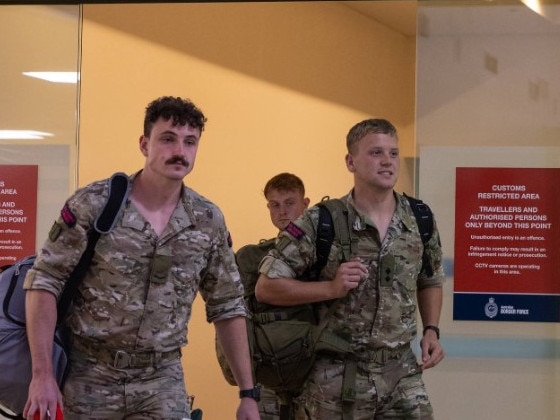 Troops from 40 Commando, Royal Marines, touched down at Darwin airport on the weekend.
