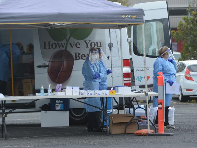 A QML Pathology drive-through Covid-19 testing clinic has been set up at the Cavanbah Centre on Ewingsdale Road, in Byron Bay, after fragments of the virus were detected through the sewerage monitoring program. Friday, July 23, 2021. Picture: Liana Boss