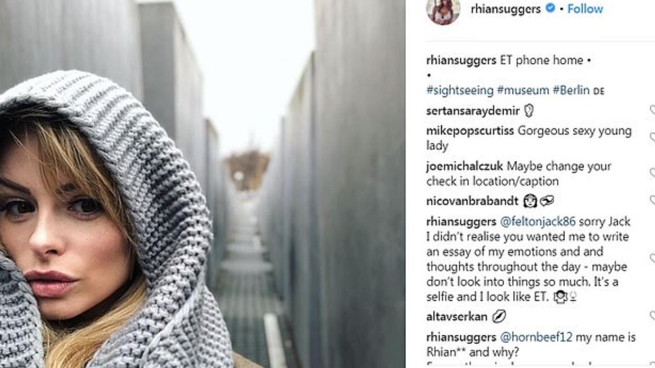 Rhian Sugden sparked outrage with this Instagram post.