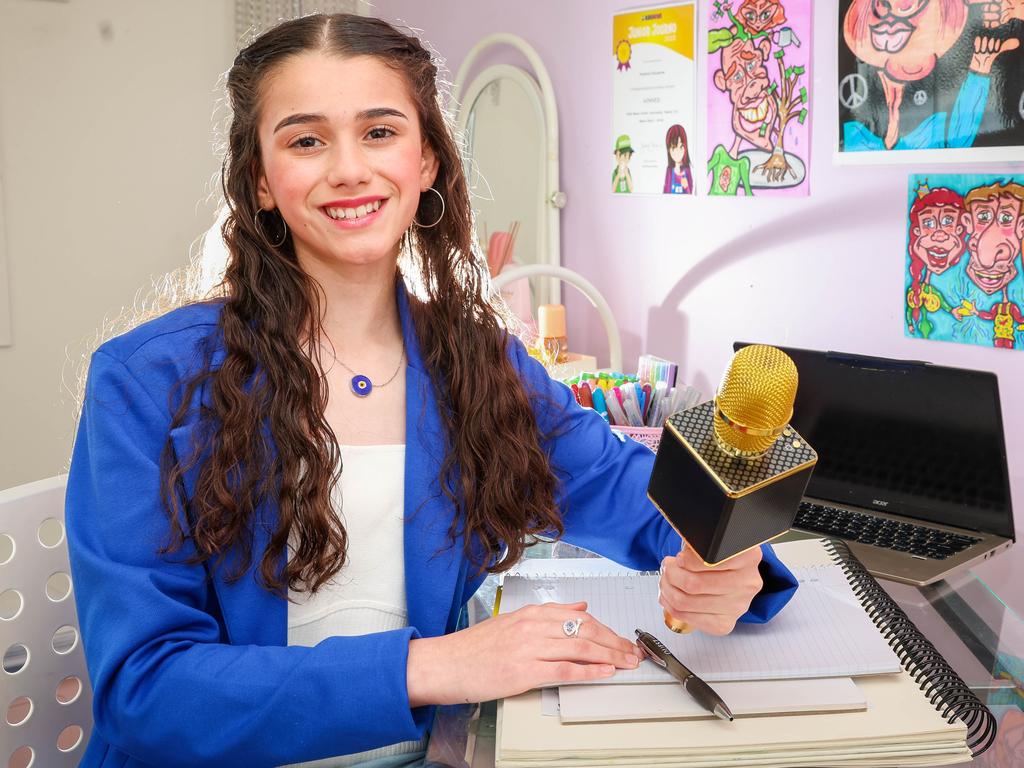 Reigning Kids News Junior Journalist of the Year Madison Riquelme appeared on The Morning Show to help launch the Kids News Junior Journo Newsroom and the 2024 national competition to unearth the next generation of newshounds. Picture: Brendan Beckett