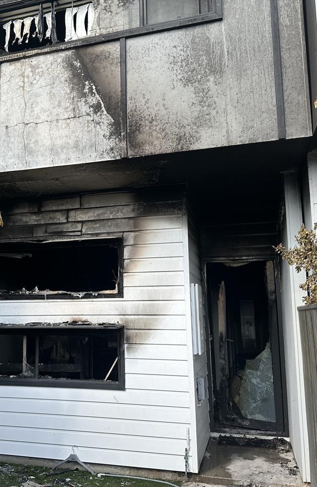 A townhouse in Olivia Cres, Nirimba, was destroyed by a vicious blaze on August 26. Picture: Letea Cavander